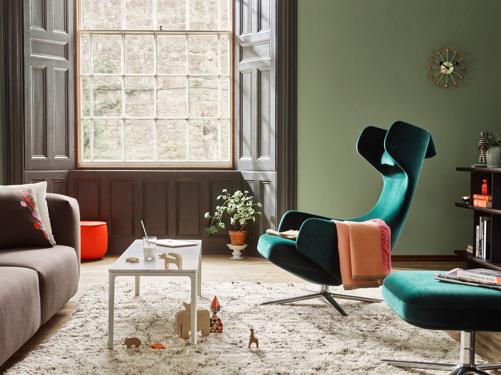 New Limited edition Eames Lounge chair in Twill and Grand Repos in Nobile